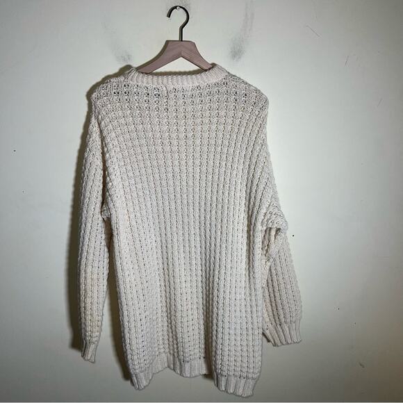 VNTG PATRICK MALIN wool Irish Fishermans cable knit sweater XL - Picture 3 of 4